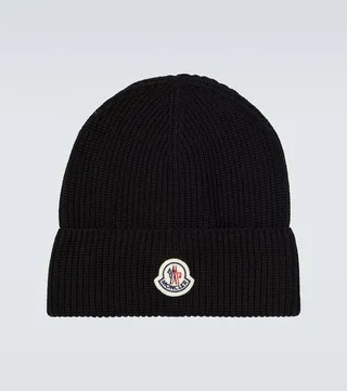 Ribbed-knit cotton beanie