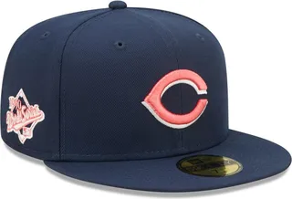 Men's New Era Navy Cincinnati Reds Cooperstown Collection Lava Undervisor 59FIFTY Fitted Hat