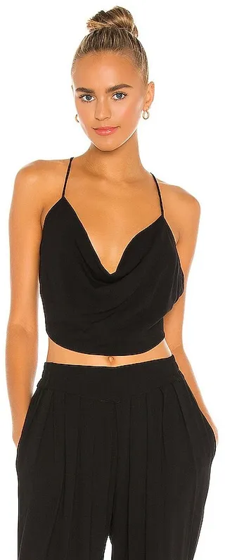 Polina Solid 70s Cowl Neck Cami