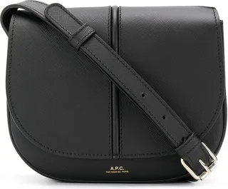 Sac Demi Lune Crossbody Bag In Black Leather With Logo Woman A.p.c.