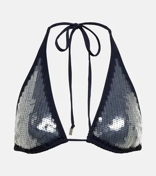Sequined bikini top