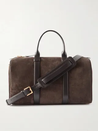Ebony Leather-Trimmed Suede Holdall