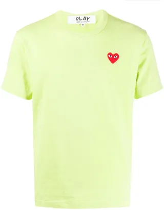 heart embroidered round neck T-shirt