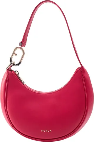 Primavera leather shoulder bag with logo detail