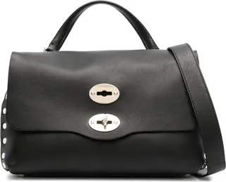 Stud-Detail Leather Tote Bag