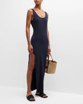 Open Back Tank Maxi Dress With Side Slit