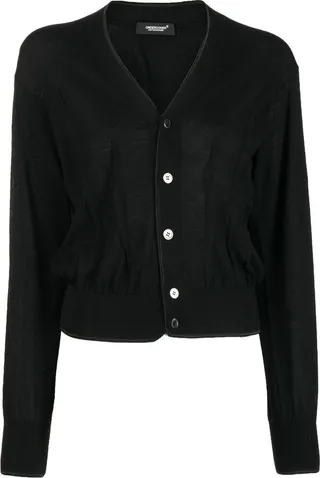 V-neck knit cardigan