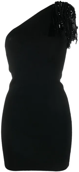Sequinned-Embellished One-Shoulder Dress