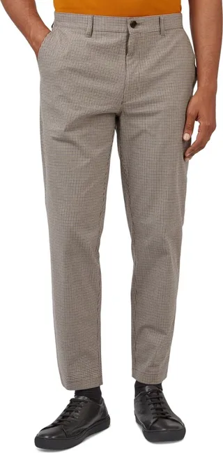 Ben Sherman Men's Mini-Check Slim Taper Pants