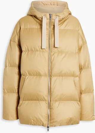 Adeline oversized quilted shell hooded down jacket