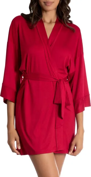 Madison Solid Wrap Short Robe