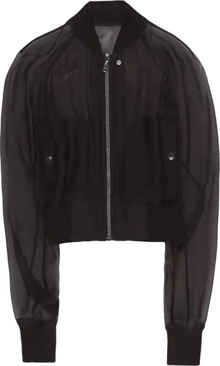 Cropped Silk Bomber Jacket