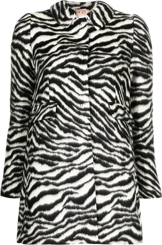Zebra-Print Virgin-Wool Coat