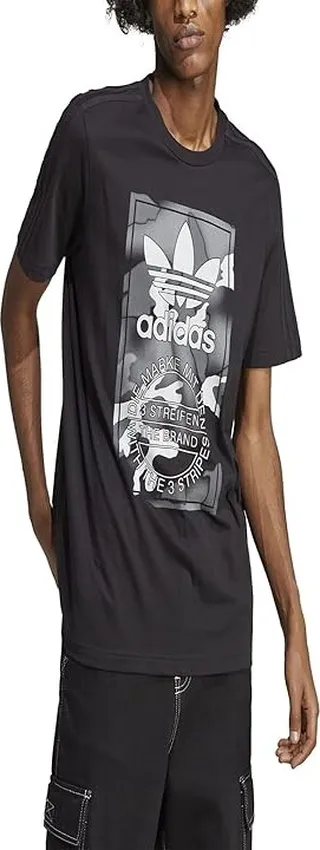 adidas Originals Camo Tongue Tee (Black 2) Men's Clothing
