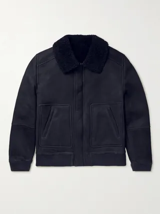Shearling-Lined Suede Jacket