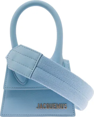 Jacquemus Man's Le Chiquito Homme Light Blue Leather Crossbody Bag