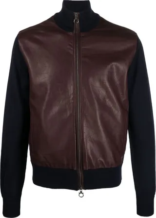 Panelled Leather Jacket