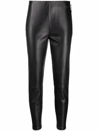 Cropped Faux-Leather Leggings