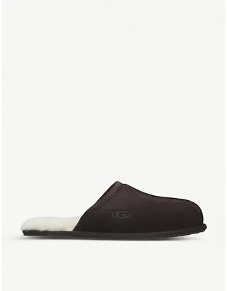 Ugg Mens Dark Brown Scuff Sheepskin Slippers