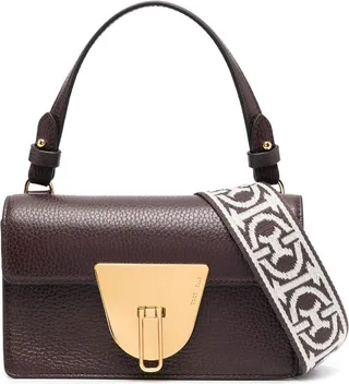 Logo-Engraved Leather Shoulder Bag
