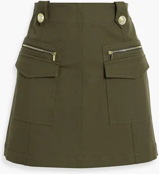 Cotton-blend mini skirt