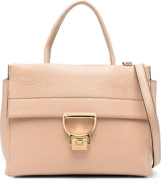 Foldover Leather Tote Bag