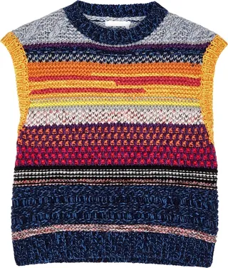 Chloé Striped Cashmere And Wool-blend Vest