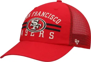 Men's '47 Scarlet San Francisco 49ers Highpoint Trucker Clean Up Snapback Hat