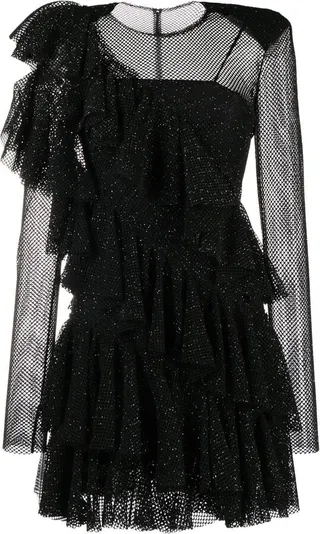 Ruffled Mesh Dress
