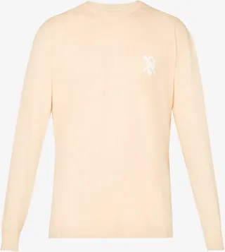 ens Peach Quartz Orange Remmano Graphic-print Cotton-jersey Sweatshirt