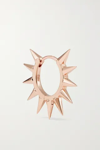 MARIA TASH - Mohawk 8mm 14-karat Rose Gold Single Hoop Earring - One size