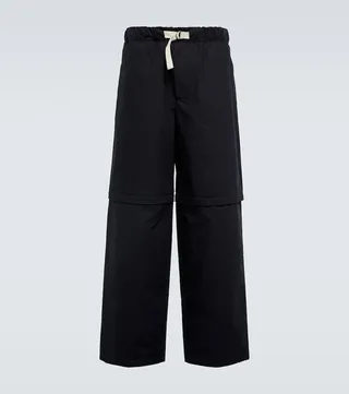 Wide-leg cotton pants