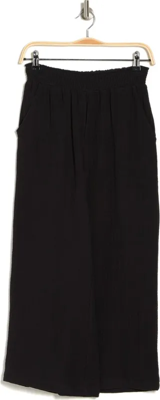Cotton Gauze Wide Leg Cropped Pants