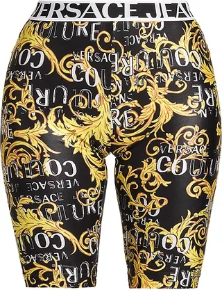 Baroque & Logo-Print Bike Shorts