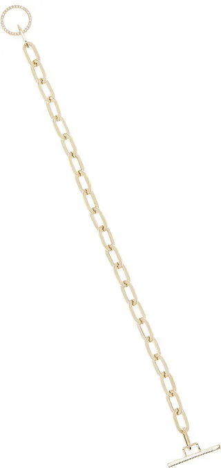 Women's Jumbo 14k Gold Diamond Toggle Chain Bracelet