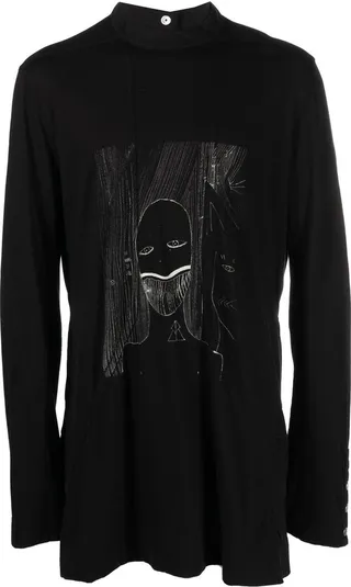 graphic-print long-sleeved T-shirt