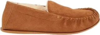 Debenhams Mens Premium Suede Slippers - Tan
