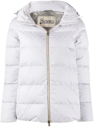 Logo Pattern Puffer Jacket