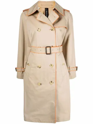 Norrie contrasting trim trench coat