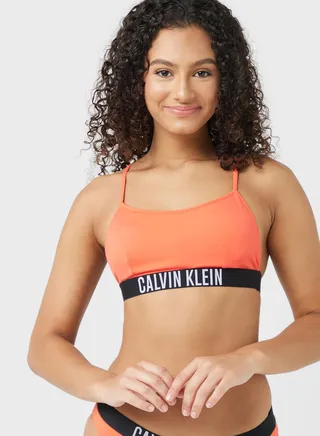 Logo Band Knitted Bikini Top