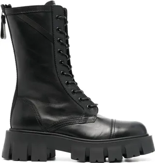 Gaucho platform lace-up boots