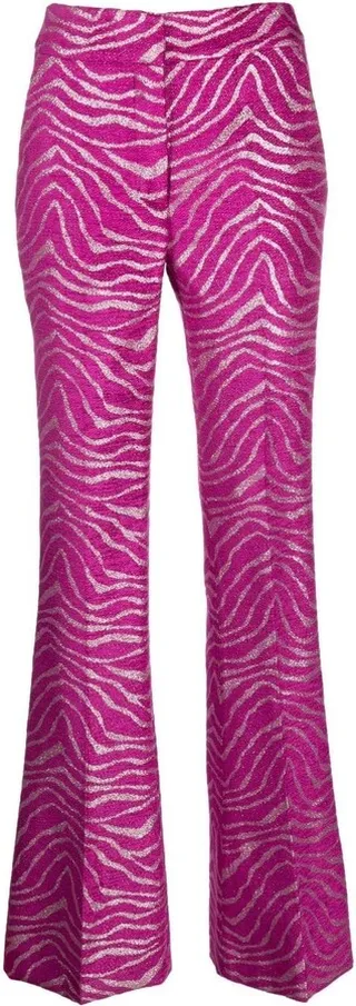 Zebra-Print Straight-Leg Trousers