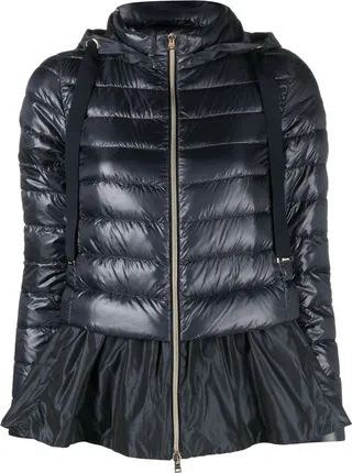 Frilled-Hem Padded Jacket