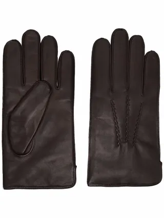 Cashmere-Blend Lined Leather Gloves