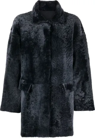 Single-Breasted Shearling Jacket