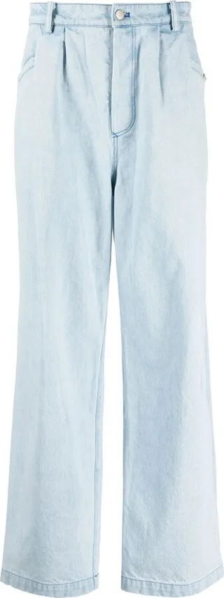 Washed Wide-Leg Jeans