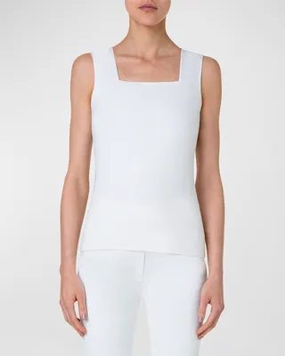 Square-Neck Jersey Tank Top