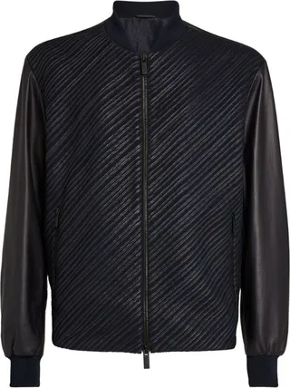 Giorgio Armani Leather Bomber Jacket