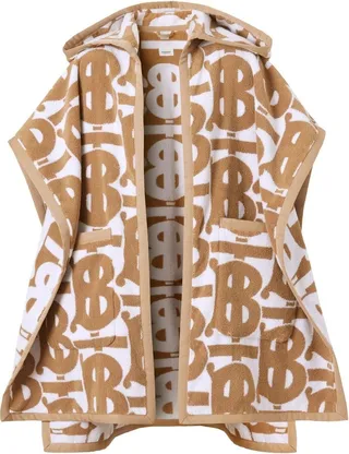 Neutral Monogram Cotton Jacquard Hooded Cape
