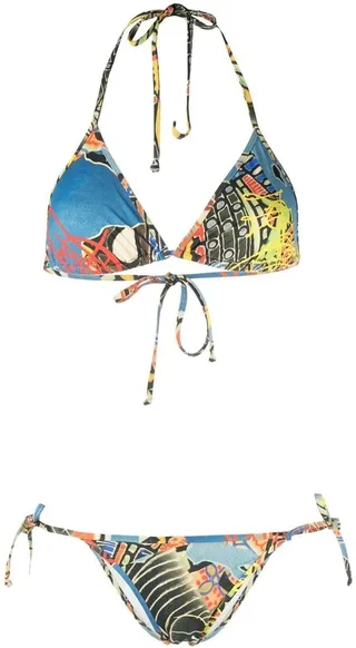 All-Over Graphic-Print Bikini Set